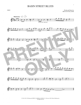 page one of Basin Street Blues (Oboe Solo)