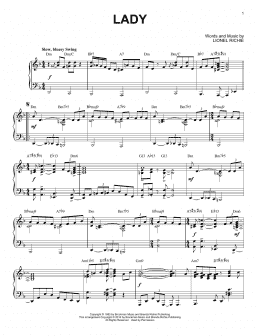 page one of Lady [Jazz version] (Piano Solo)