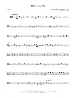 page one of Fight Song (Viola Solo)