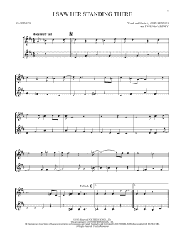 page one of I Saw Her Standing There (arr. Mark Phillips) (Clarinet Duet)