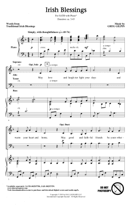 page one of Irish Blessings (SATB Choir)