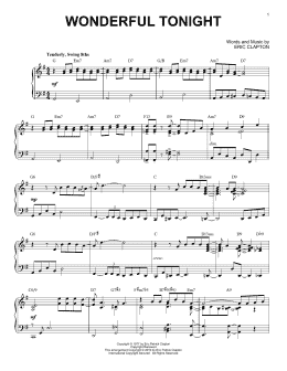 page one of Wonderful Tonight [Jazz version] (Piano Solo)