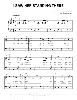 page one of I Saw Her Standing There (Easy Piano)