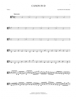 page one of Canon In D (Viola Solo)