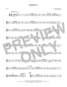 page one of Perfect (French Horn Solo)