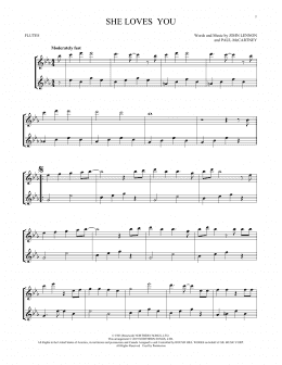 page one of She Loves You (arr. Mark Phillips) (Flute Duet)