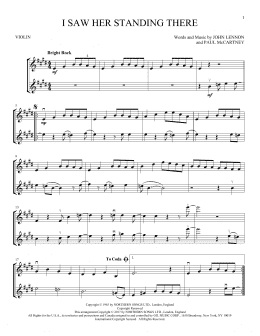 page one of I Saw Her Standing There (Violin Duet)