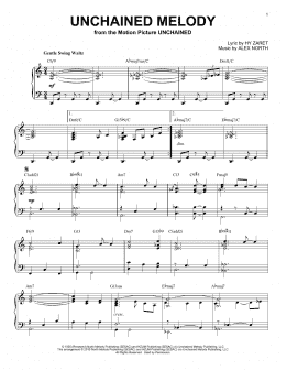 page one of Unchained Melody [Jazz version] (Piano Solo)