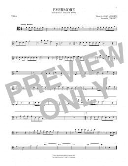 page one of Evermore (from Beauty and The Beast) (Viola Solo)