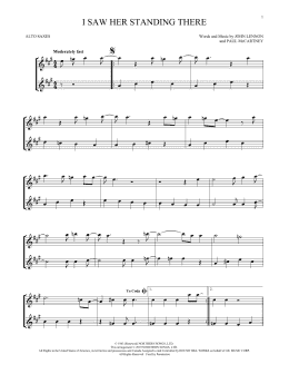 page one of I Saw Her Standing There (arr. Mark Phillips) (Alto Sax Duet)