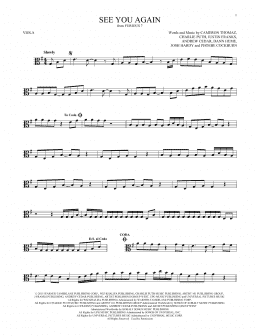 page one of See You Again (feat. Charlie Puth) (Viola Solo)