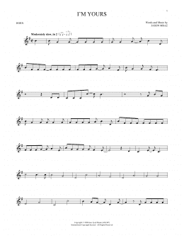 page one of I'm Yours (French Horn Solo)