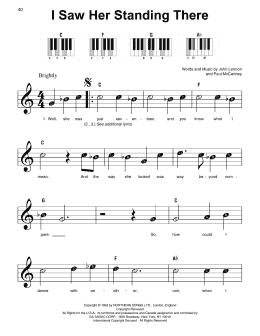 page one of I Saw Her Standing There (Super Easy Piano)