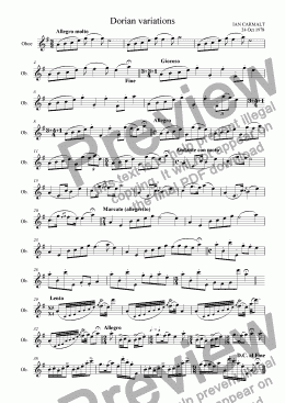 page one of Dorian variations