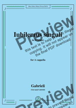 page one of Gabrieli,Giovanni-Iubilemus singuli,in D Major,for A cappella