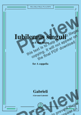 page one of Gabrieli,Giovanni-Iubilemus singuli,in E flat Major,for A cappella