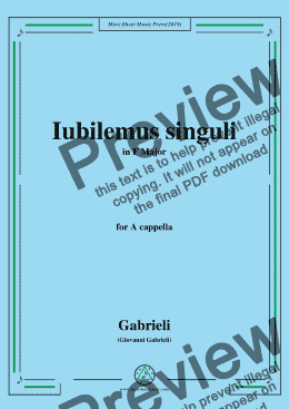 page one of Gabrieli,Giovanni-Iubilemus singuli,in F Major,for A cappella