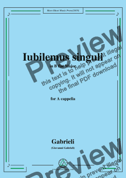 page one of Gabrieli,Giovanni-Iubilemus singuli,in B flat Major,for A cappella