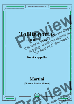 page one of Martini-Tollite portas,in B flat Major,for A cappella