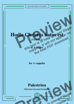 page one of Palestrina-Hodie Christus natus est(Versions 2),in A Major,for A cappella
