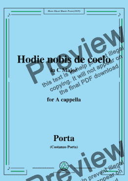page one of Porta-Hodie nobis de coelo,in C Major,for A cappella