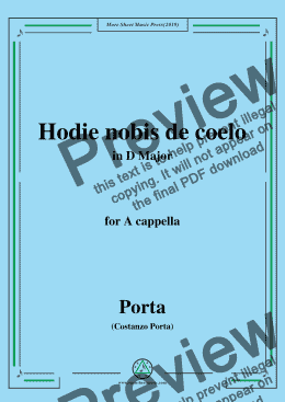 page one of Porta-Hodie nobis de coelo,in D Major,for A cappella