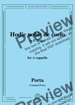 page one of Porta-Hodie nobis de coelo,in E Major,for A cappella