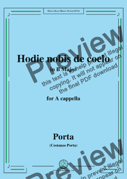 page one of Porta-Hodie nobis de coelo,in B Major,for A cappella