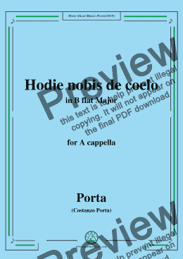 page one of Porta-Hodie nobis de coelo,in B flat Major,for A cappella