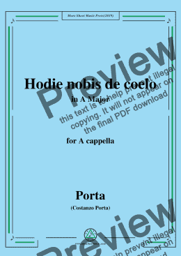 page one of Porta-Hodie nobis de coelo,in A Major,for A cappella