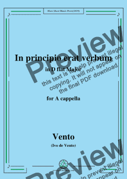 page one of Vento-In principio erat verbum,in D flat Major,for A cappella