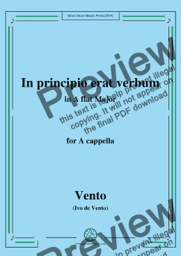 page one of Vento-In principio erat verbum,in A flat Major,for A cappella