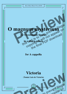 page one of Victoria-O magnum mysterium,in c sharp minor,for A cappella