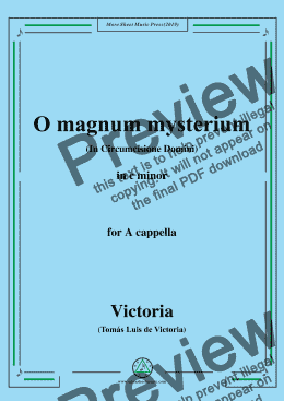 page one of Victoria-O magnum mysterium,in c minor,for A cappella