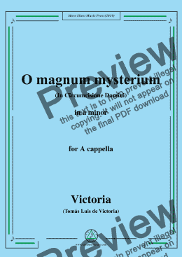page one of Victoria-O magnum mysterium,in a minor,for A cappella