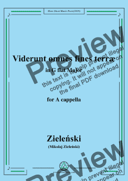 page one of Zieleński-Viderunt omnes fines terræ,in G flat Major,for A cappella
