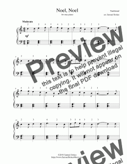 page one of Noel, Noel - for easy piano
