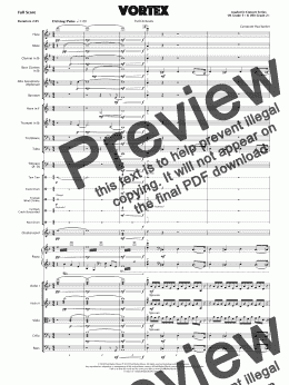 page one of Vortex (Full Orchestra Version)