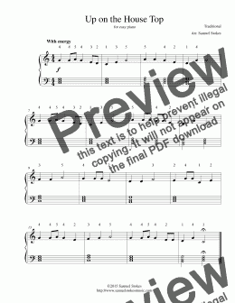 page one of Up on the House Top (Up on the Housetop) - for easy piano