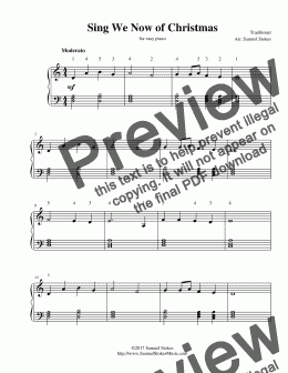 page one of Sing We Now of Christmas - for easy piano