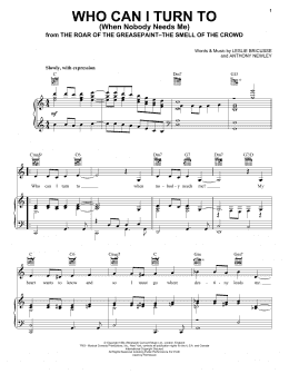 page one of Who Can I Turn To (When Nobody Needs Me) (Piano, Vocal & Guitar Chords (Right-Hand Melody))