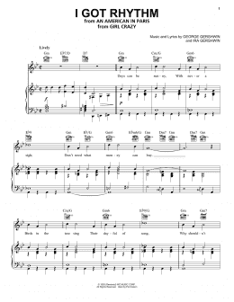 page one of I Got Rhythm (Piano, Vocal & Guitar Chords (Right-Hand Melody))
