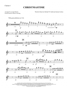 page one of Christmastime (arr. Joseph M. Martin) - Bb Clarinet 1 (Choir Instrumental Pak)