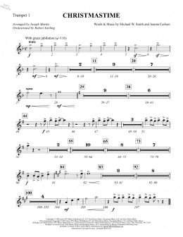 page one of Christmastime (arr. Joseph M. Martin) - Bb Trumpet 1 (Choir Instrumental Pak)
