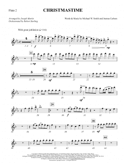 page one of Christmastime (arr. Joseph M. Martin) - Flute 2 (Choir Instrumental Pak)