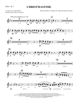 page one of Christmastime (arr. Joseph M. Martin) - F Horn 1 & 2 (Choir Instrumental Pak)