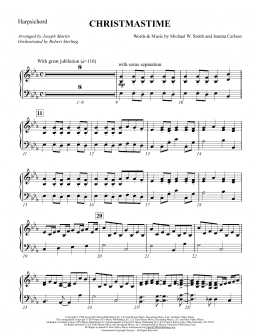 page one of Christmastime (arr. Joseph M. Martin) - Harpsichord (Choir Instrumental Pak)