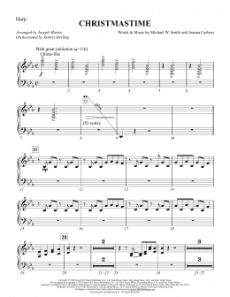 page one of Christmastime (arr. Joseph M. Martin) - Harp (Choir Instrumental Pak)