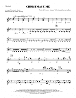 page one of Christmastime (arr. Joseph M. Martin) - Violin 1 (Choir Instrumental Pak)