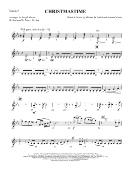 page one of Christmastime (arr. Joseph M. Martin) - Violin 2 (Choir Instrumental Pak)